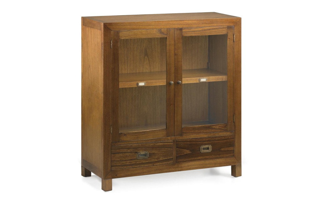 Geschirrschrank mit 2 Schubladen Holz Bronze Braun 90x35x90cm