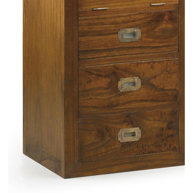 Chiffonnier 3 Tiroirs Bois Bronze Marron 45x35x90cm