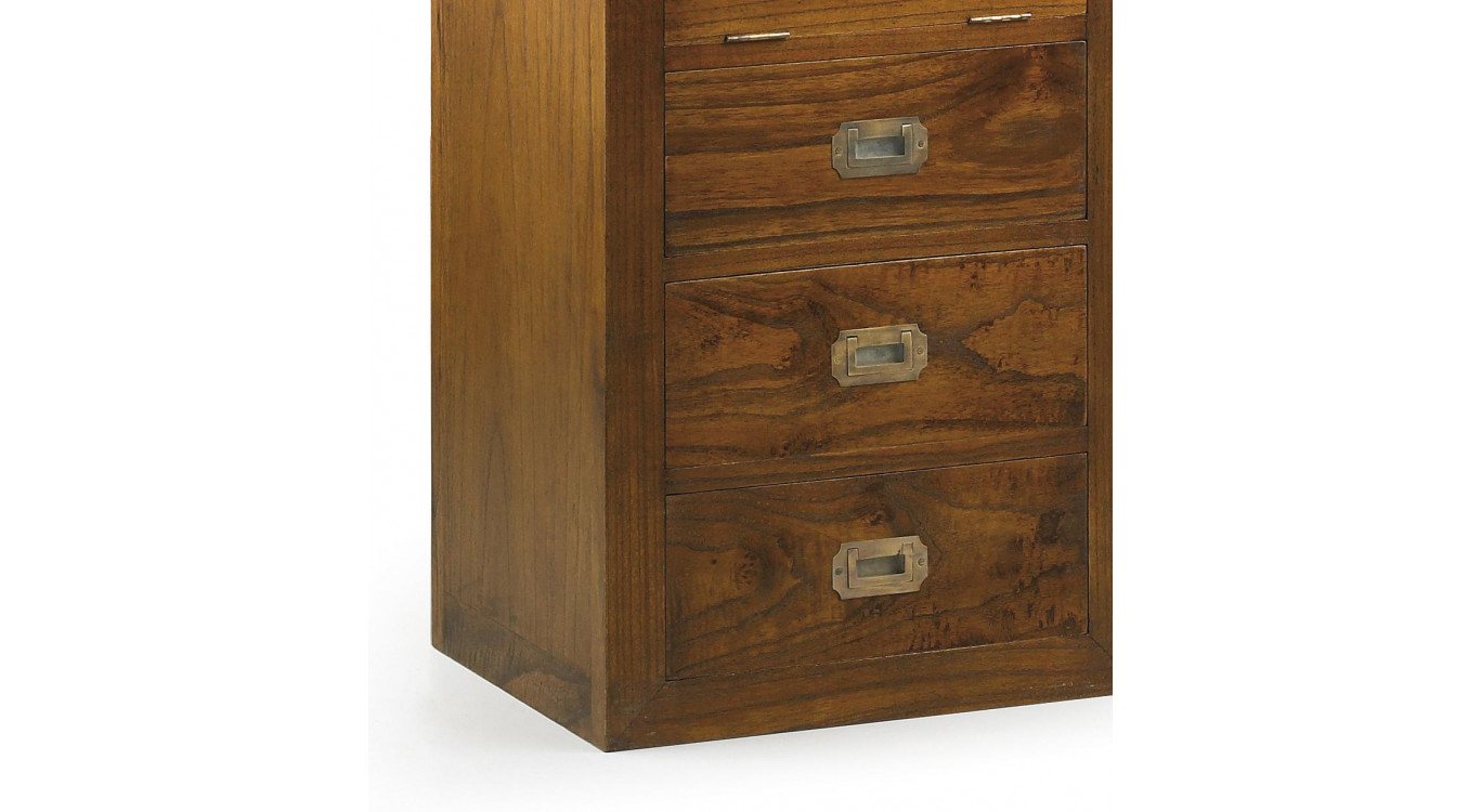 Chiffonnier 3 Tiroirs Bois Bronze Marron 45x35x90cm