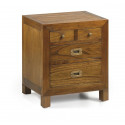 Nachttisch mit 4 Schubladen Holz Bronze Braun 45x35x45cm