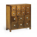 Kommode 14 Schubladen Holz Bronze Braun 90x35x90cm