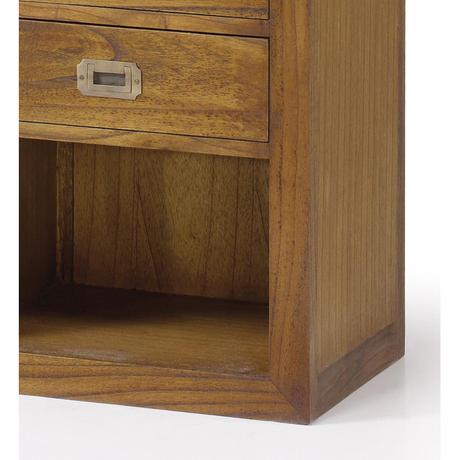 Vaisselier 2 Tiroirs Bois Bronze Marron 90x35x90cm