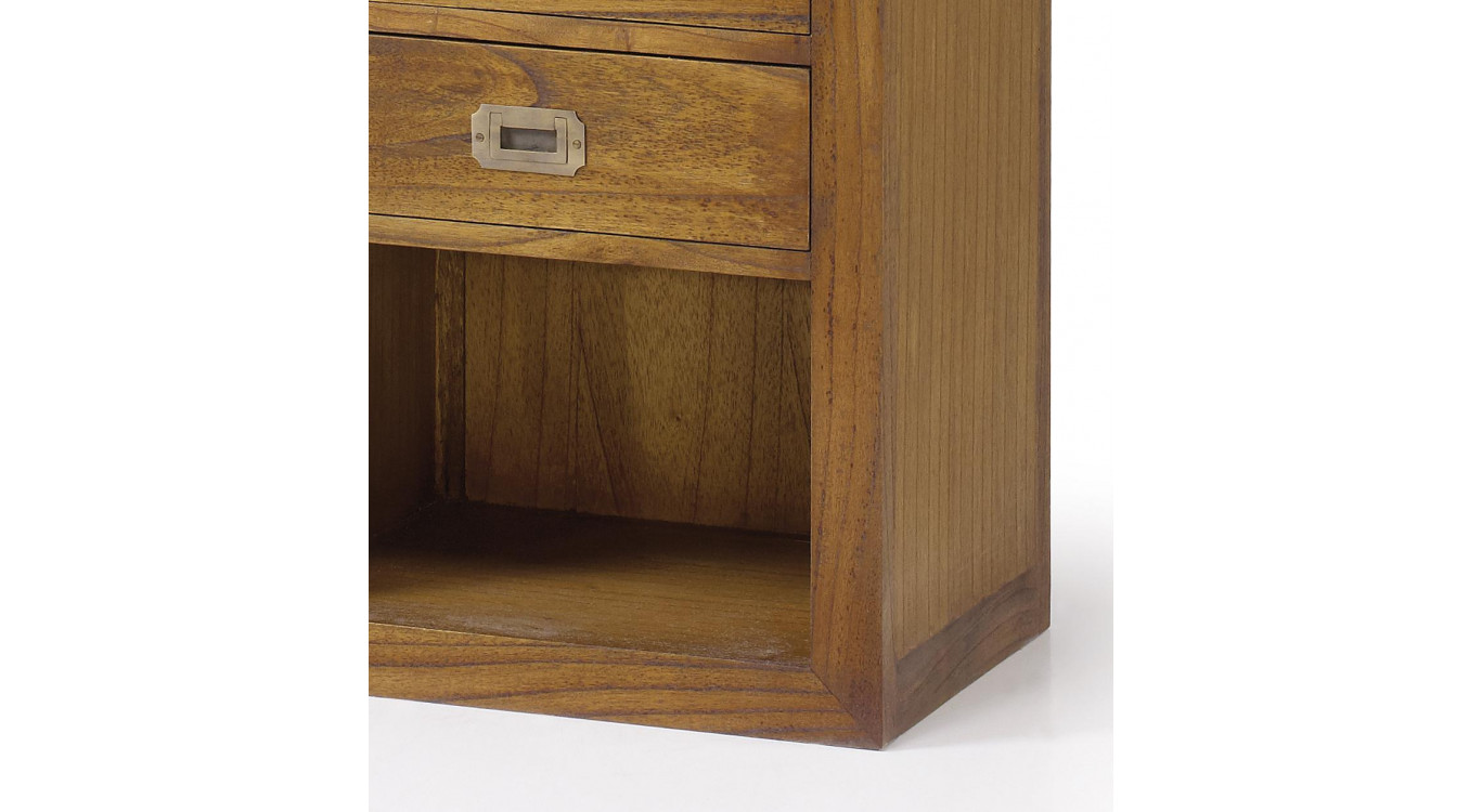 Vaisselier 2 Tiroirs Bois Bronze Marron 90x35x90cm