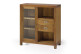 Geschirrschrank mit 2 Schubladen Holz Bronze Braun 90x35x90cm