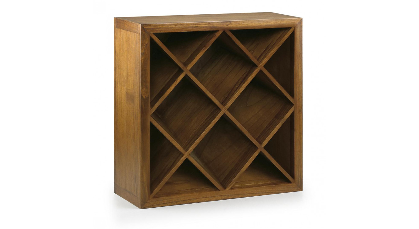 Meuble Rangement Bouteilles Bois Marron 90x35x90cm