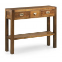 Consola 3 Cajones Madera Bronce Marrón 95x27x80cm