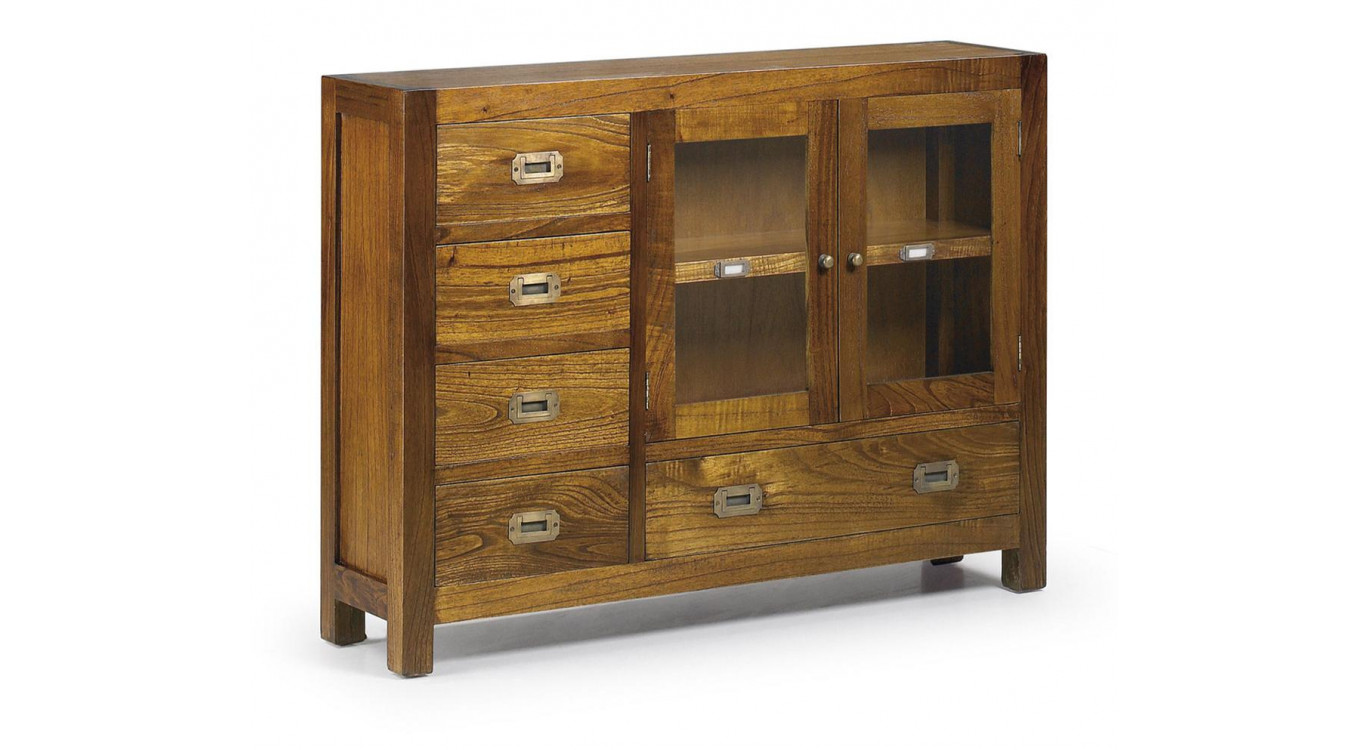 Anrichte 5 Tirois Holz Bronze Braun 107x27x80cm