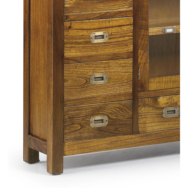 Buffet 5 Tirois Bois Bronze Marron 107x27x80cm