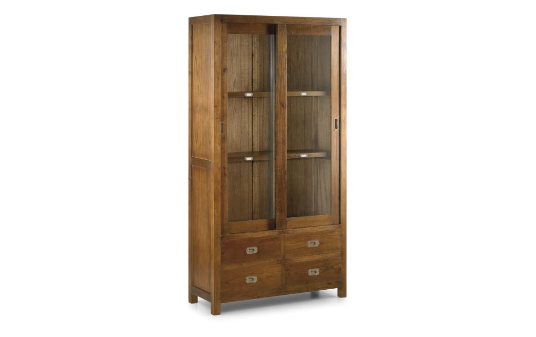 Vaisselier 4 Tiroirs Bois Bronze Marron 100x40x190cm