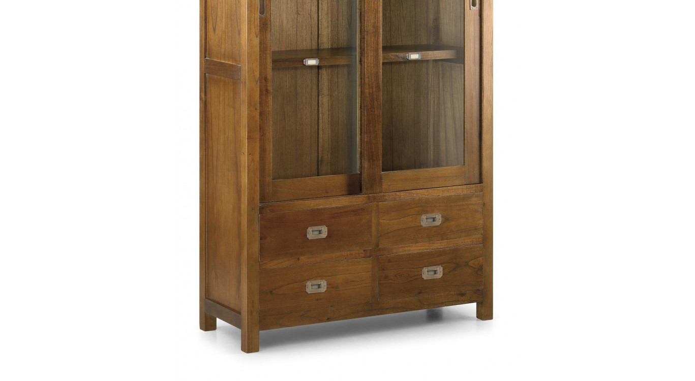Geschirrschrank mit 4 Schubladen Holz Bronze Braun 100x40x190cm