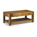 Mesa de centro de madera marrón bronce 2 cajones 120x60x40cm