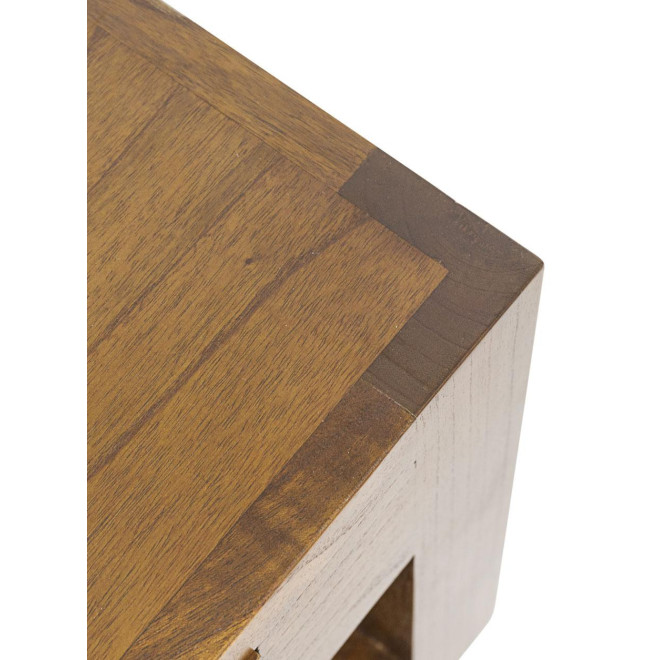 Table Basse 2 Tiroirs Bois Bronze Marron 120x60x40cm
