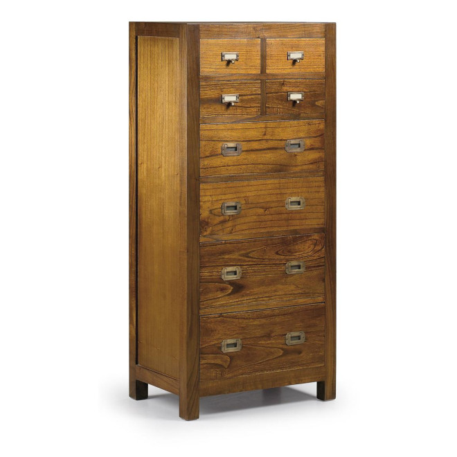 Chiffonnier 8 Schubladen Holz Bronze Braun 60x40x130cm