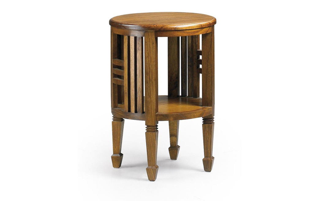 Console Ronde Bois Marron 45x45x66cm
