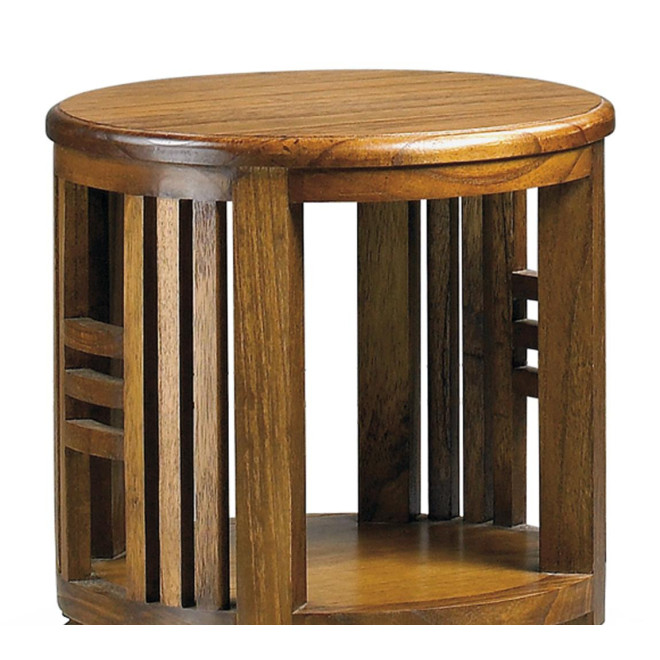 Console Ronde Bois Marron 45x45x66cm