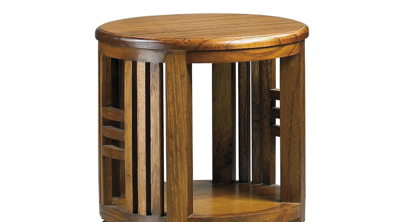 Konsole Rund Holz Braun 45x45x66cm