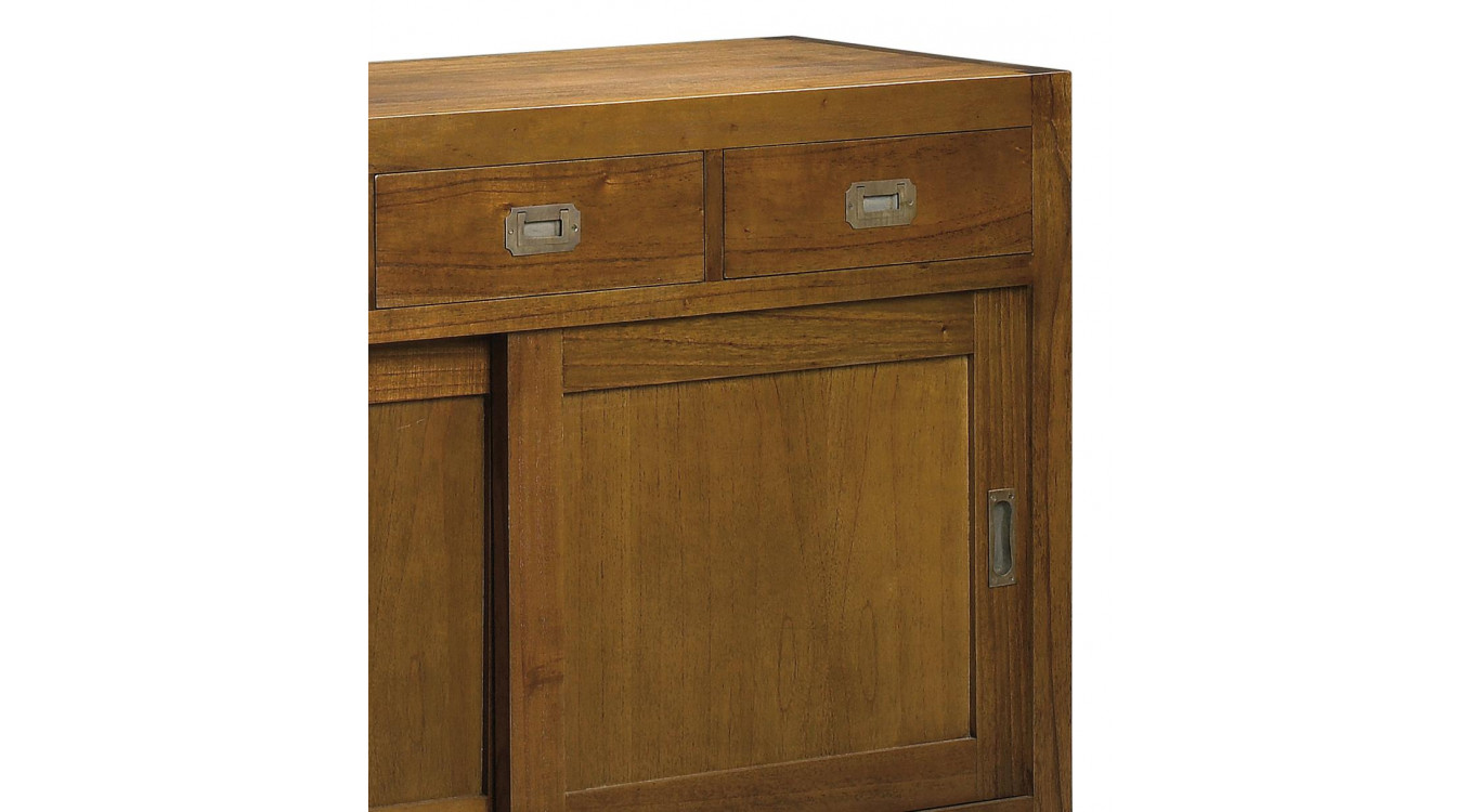 Buffet 3 Tiroirs Bois Bronze Marron 120x50x80cm