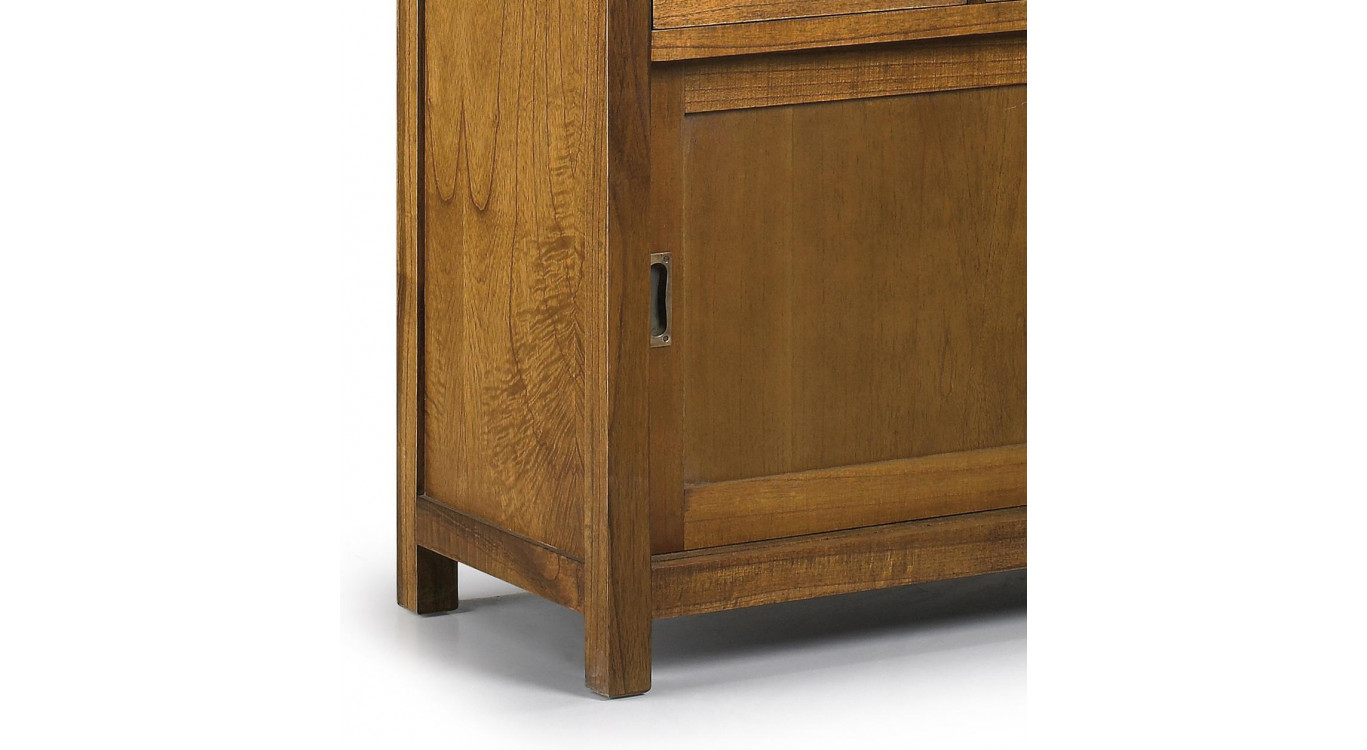 Buffet 3 Tiroirs Bois Bronze Marron 120x50x80cm