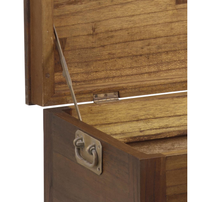 Truhe 2 Schubladen Holz Bronze Braun 90x45x50cm