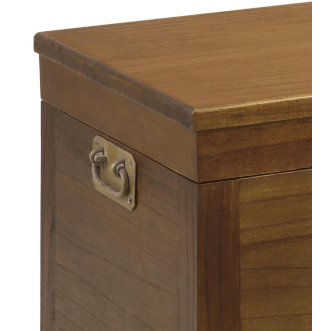 Coffre 2 Tiroirs Bois Bronze Marron 90x45x50cm