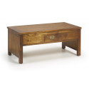 Tavolino 2 cassetti legno bronzo marrone 110x56x45cm