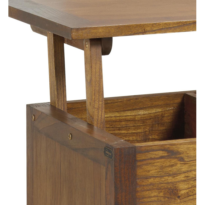 Table Basse 2 Tiroirs Bois Bronze Marron 110x56x45cm