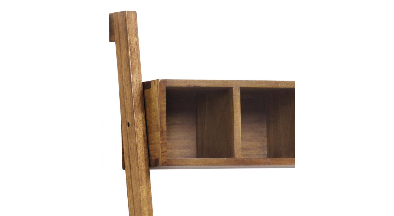 Etagère 2 Tiroirs Bois Bronze Marron 66x38x190cm