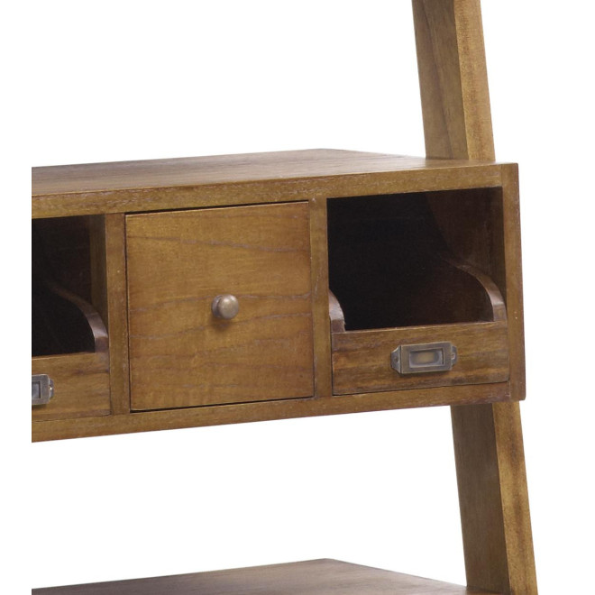Regal mit 2 Schubladen Holz Bronze Braun 66x38x190cm