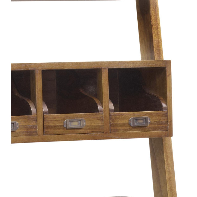 Regal mit 2 Schubladen Holz Bronze Braun 66x38x190cm