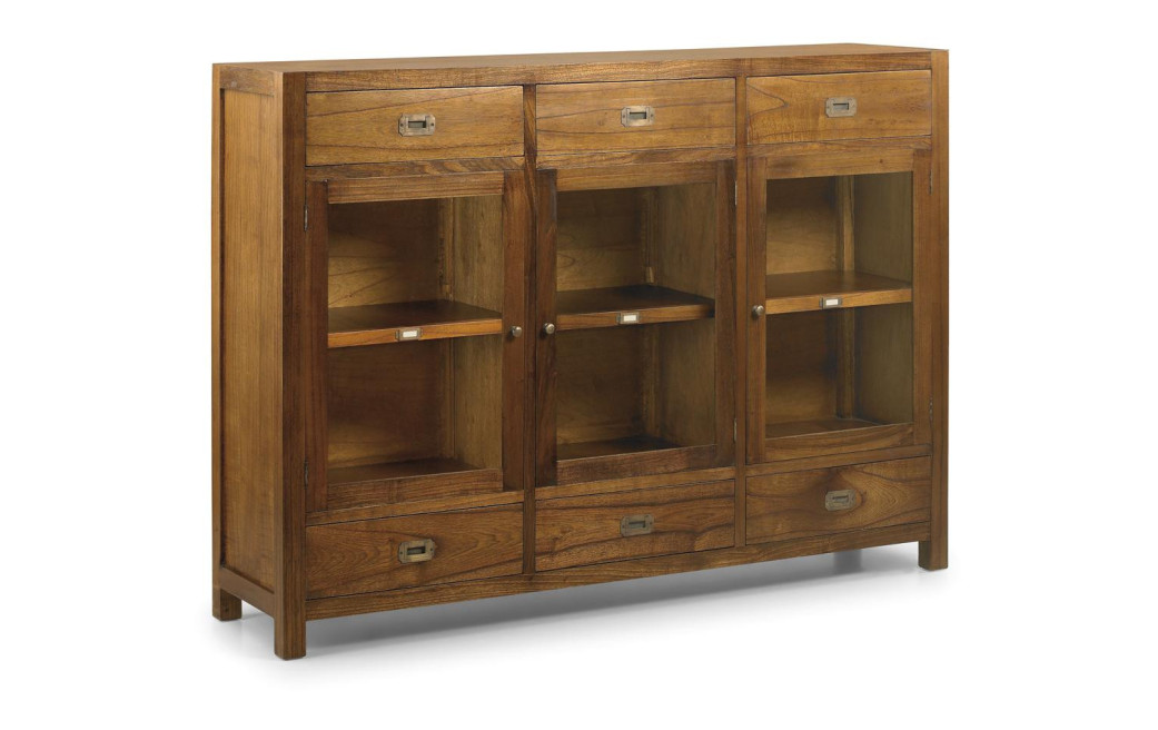 Buffet 6 Tirois Bois Bronze Marron 160x40x116cm