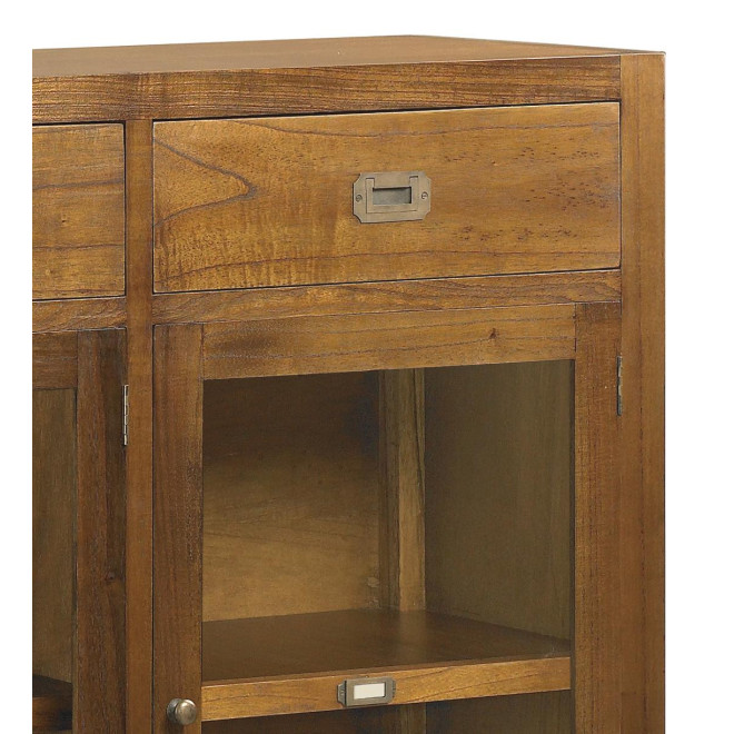 Buffet 6 Tirois Bois Bronze Marron 160x40x116cm