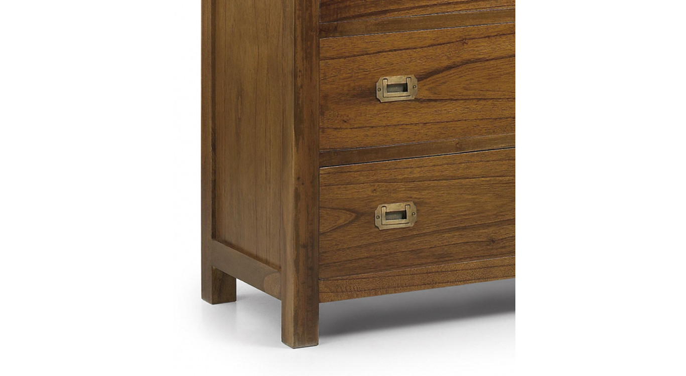Kommode mit 8 Schubladen Holz Bronze Braun 100x40x120cm