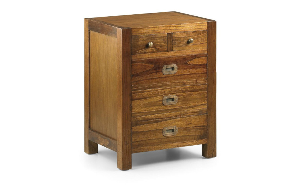 Nachttisch mit 5 Schubladen Holz Bronze Braun 50x40x65cm
