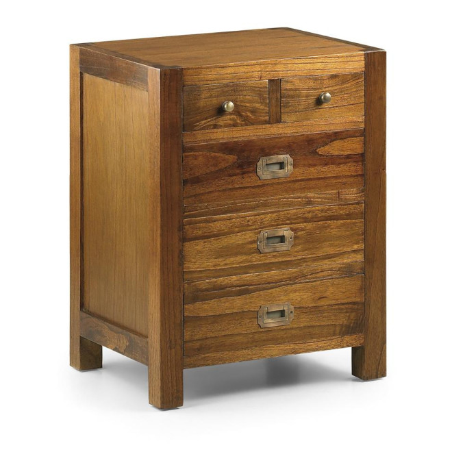 Nachttisch mit 5 Schubladen Holz Bronze Braun 50x40x65cm