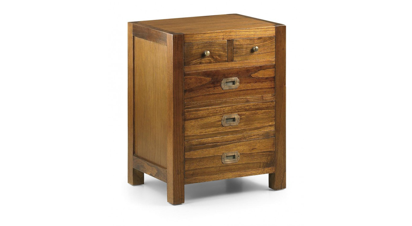 Nachttisch mit 5 Schubladen Holz Bronze Braun 50x40x65cm