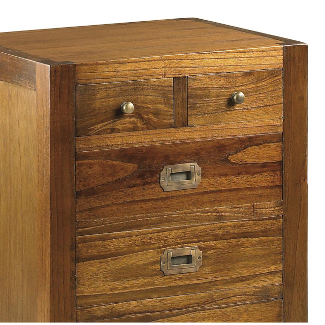 Nachttisch mit 5 Schubladen Holz Bronze Braun 50x40x65cm