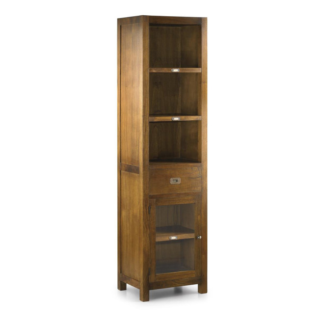 Bibliothèque 1 Tiroir Bois Bronze Marron 50x40x190cm