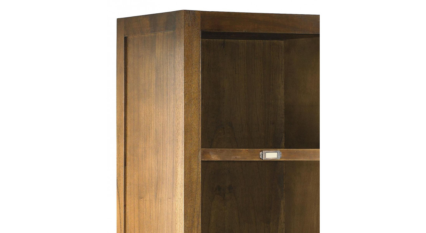 Bibliothèque 1 Tiroir Bois Bronze Marron 50x40x190cm