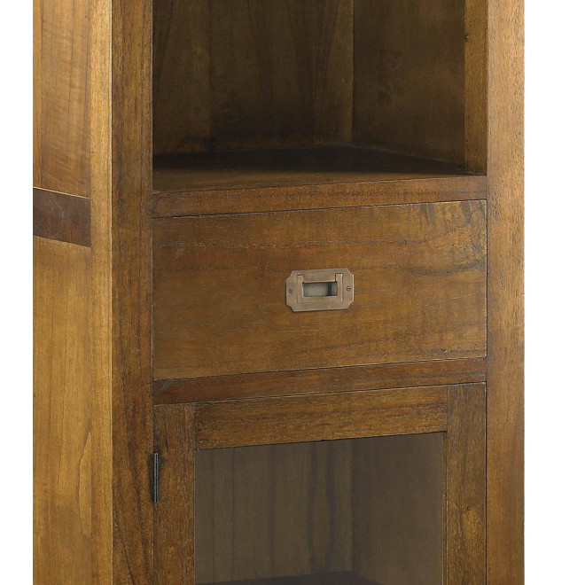 Bibliothèque 1 Tiroir Bois Bronze Marron 50x40x190cm