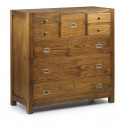 Chest of 8 Drawers Bronze Brown Wood 100x45x100cm