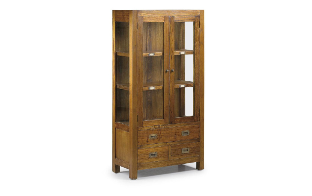 Vaisselier 3 Tiroirs Bois Bronze Marron 70x35x135cm