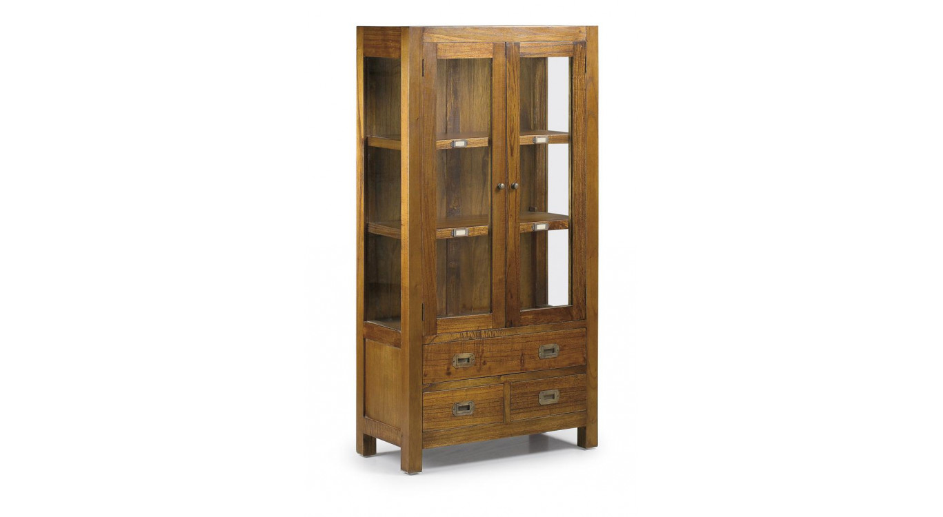 Vaisselier 3 Tiroirs Bois Bronze Marron 70x35x135cm