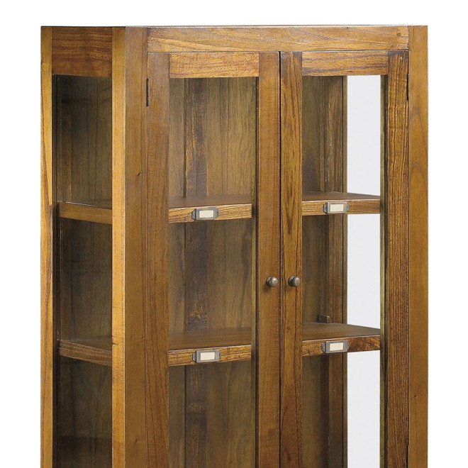 Vaisselier 3 Tiroirs Bois Bronze Marron 70x35x135cm