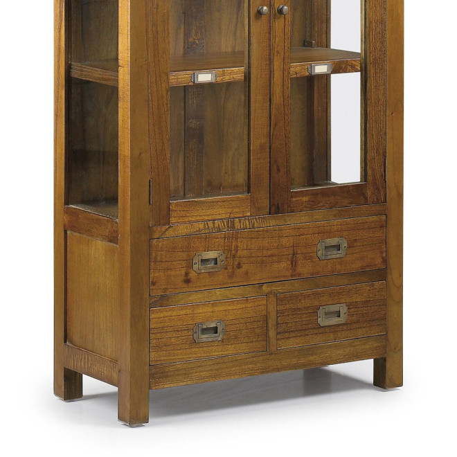 Vaisselier 3 Tiroirs Bois Bronze Marron 70x35x135cm