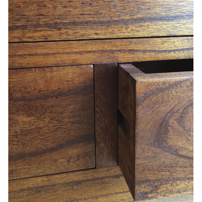 Vaisselier 3 Tiroirs Bois Bronze Marron 70x35x135cm