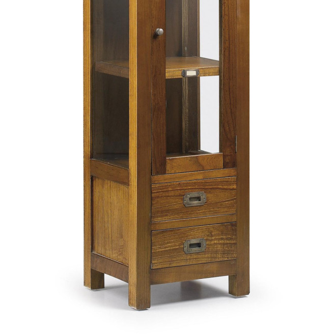 Vaisselier 2 Tirois Bois Bronze Marron 40x35x135cm