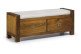 Divano a 2 cassetti in legno marrone bronzo 120x37x45cm