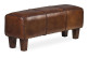 Sitzbank Holz Leder Braun 110x35x45cm