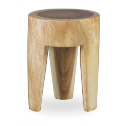 Tabouret Rond Bois Marron 35x35x45cm