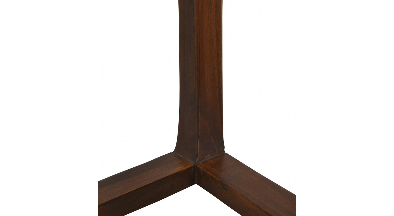 Tabouret Bois Cuir Marron 45x45x45cm